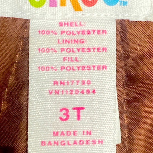 Circo Girls Ski Suit Pink & Brown Heart Print 100% Polyester Snow Bib Overall 3T - Picture 5 of 8